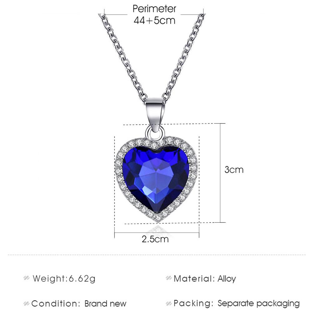 New Titanic Heart Of Ocean Blue Heart Love Forever Pendant Necklace For Women Men Jewelry Gift