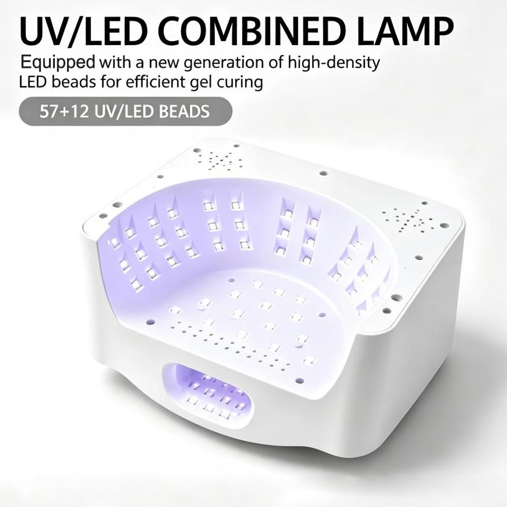 Лампа для ногтей UV LED 2-в-1 для большого пальца и всей руки, Быстросохнущий сушитель для ногтей с магнитной зеркальной основой, Умный автосенсор для гелевых ногтей