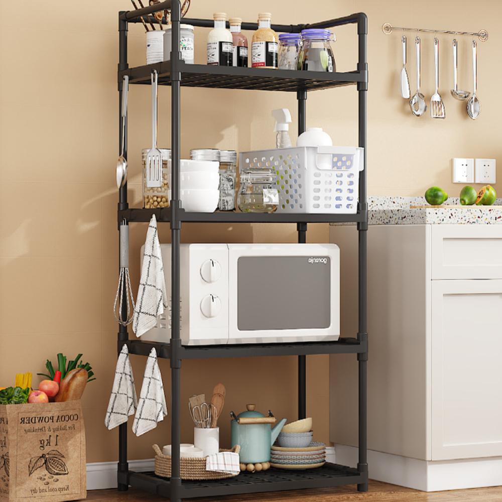 Kitchen Multilayer Storage Rack Floor Standing Microwave Oven Racks Bathroom Waterproof Storage Shelf Plastic Kitchen Organizer