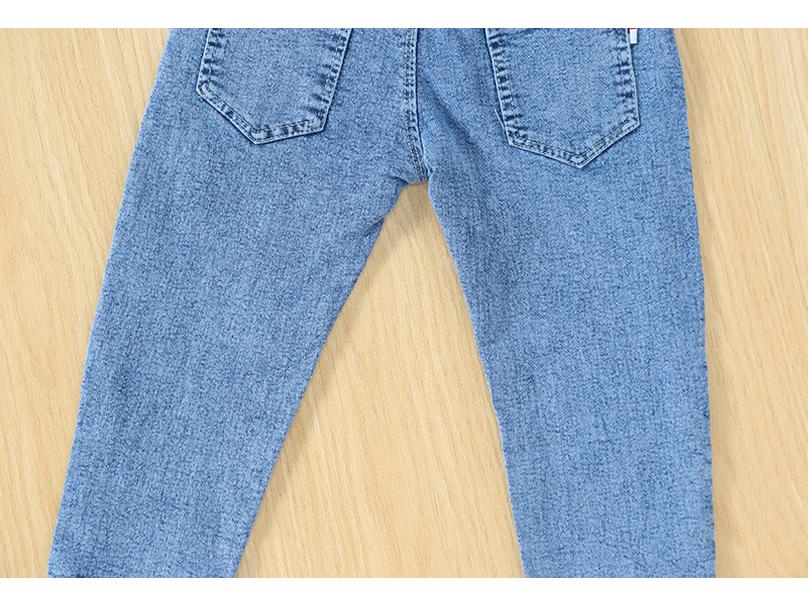 Джинсы прямые для девочек и мальчиков Весна/Осень 2025 - Выстиранный стиль для детей среднего и большого возраста