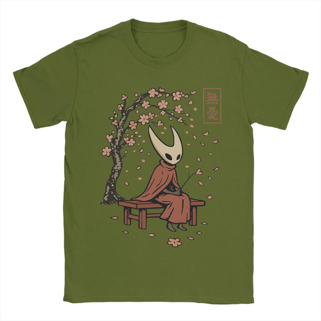 Мужские футболки Hollow Knight Silksong Hornet And Cherry Повседневные футболки с коротким рукавом и круглым вырезом 100% хлопок