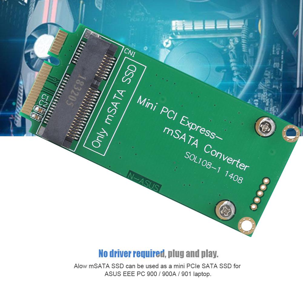 mSATA SSD to SATA Mini PCIE SSD Riser Card Adapter Converter for ASUS Laptop