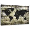 Canvas Print World Map Boards Grey Black