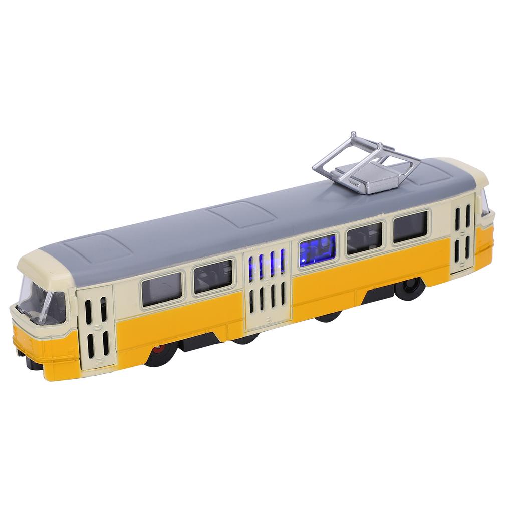 1:90 Kid Pull Back Car Toy Children Alloy Simulation Car Model Decoration with Sound Light(Yellow )