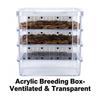 Mealworm Feeding Box 4-Layer Clear Mesh Breeding Habitat Kit Mealworm Farm Bin With Handle For Sugar Glider Reptile Spider Bird