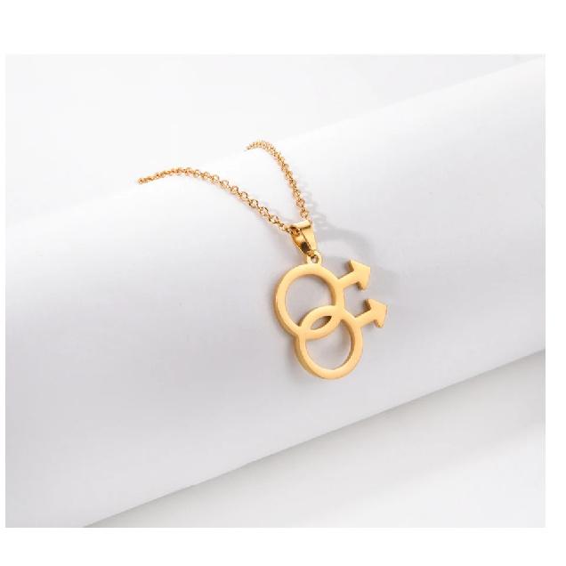 Teamer Gay Pride Necklace For Men Stainless Steel Pendant Man Male Symbol Necklaces Fashion Jewelry Gay Sign Gift Wholesale