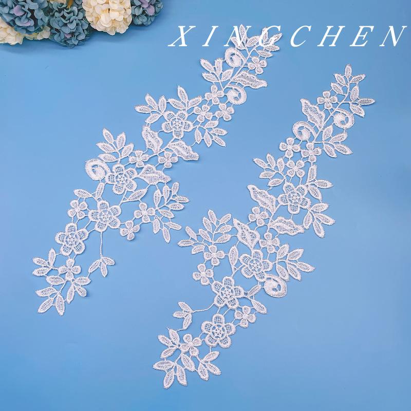 Water Soluble Embroidery Lace Accessories Pleated Lace Diy Polyester Lace Accessories Flower Pair Flower Collar Accessories