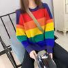 Мягкий женский свитер Color-Block в радужных тонах | Уютный джемпер с круглым вырезом и горизонтальными полосами, Повседневный шик для осени и зимы