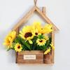 Деревянное настенное кашпо с искусственными цветами в горшках, искусственные цветы, домашний декор на стену, искусственный