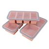 3PCS Silicone Freezer Mold with Lids Divided Soup Cubes Freezer Tray for Fridge Food Storage Organization Light Pink