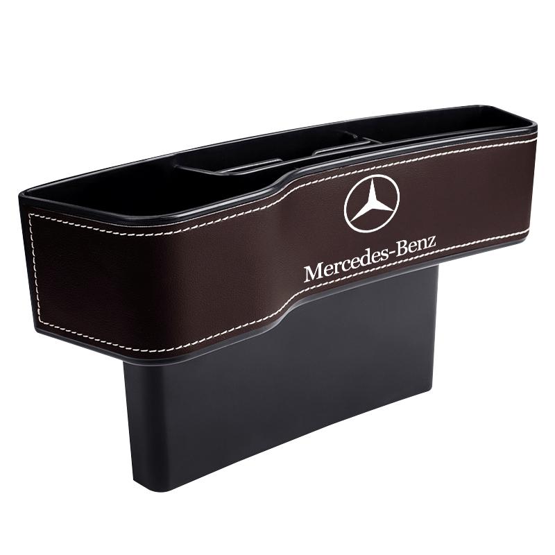 IJZN6 Car Leather Seat Crevice Storage Box Gap Slit Filler Holder Organizer Stickers For Mercedes Benz AMG W204 W213 W205 W211 W212
