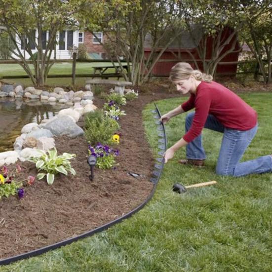 Landscape Edging Border No Dig All-weather Garden Isolation Edging Border with Spikes Easy-to-Install