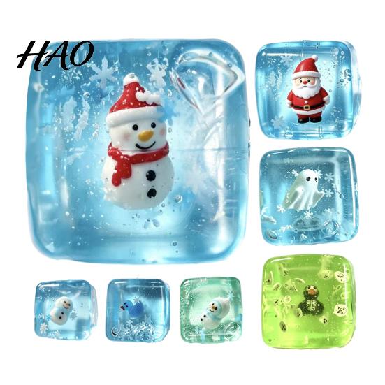Ice Cube Squeeze Toy Christmas Toy, Stress Sensory for Halloween, Soft Clear Pinch Anxiety Relief