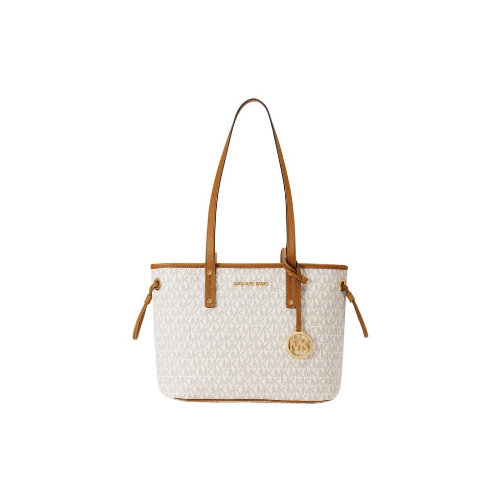 Michael Kors MK Jet Set Travel Сумка-тоут из кожи с монограммой и завязками Женские сумки-тоут Ванильно-белый 35T9GTVT1V-150