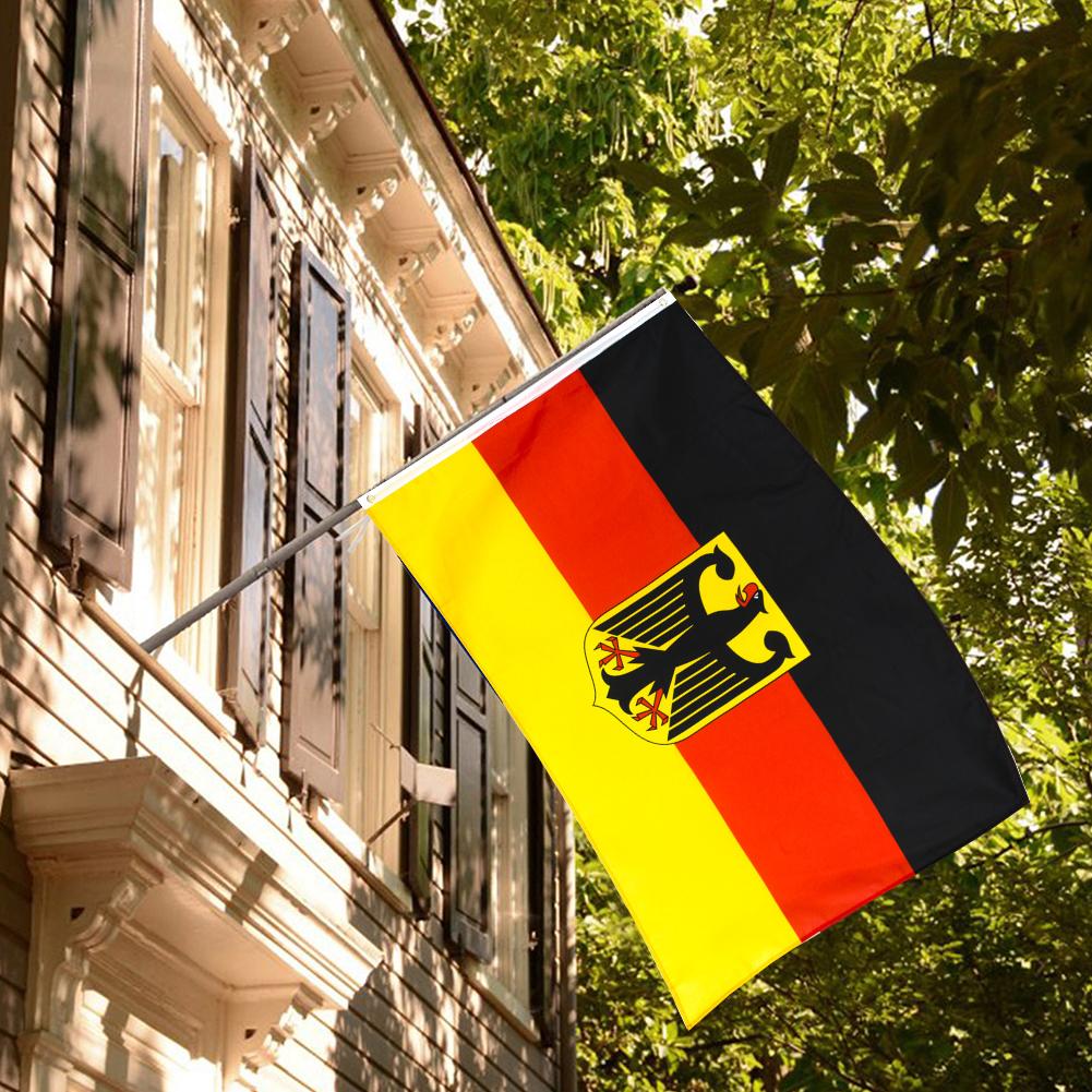 Germany National Emblem Flag Polyester German Deutschland Flying Banner with Metal Eyelets Coat of Arms Eagle Flag 90x150cm
