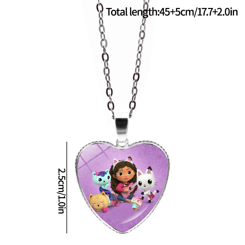 1/2Pcs Cute Gabby Dollhouse Beaded Bracelet Heart Shape Necklace Anime Figure Bracelets Choker Birthday Fans Gift Party Favor