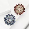 Fashion Retro Rhinestone Spiral Flower Brooch Elegant Temperament Women'S Suit Coat Corsage Jewelry Pin
