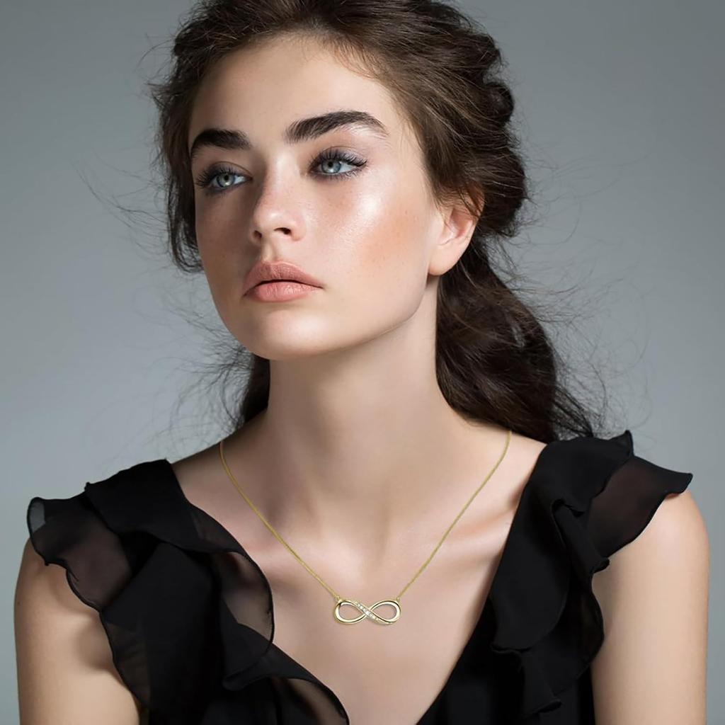 Women's infinity pendant necklace, heart necklace, exquisite jewelry