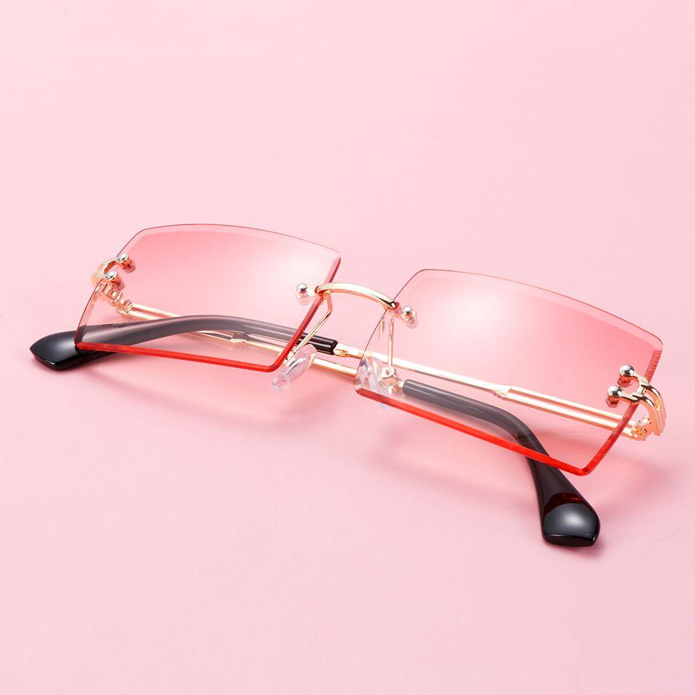2020 Trendy UV400 Rimless Square Sunglasses Rectangle Sun Glasses Shades Fashion Sunglasses