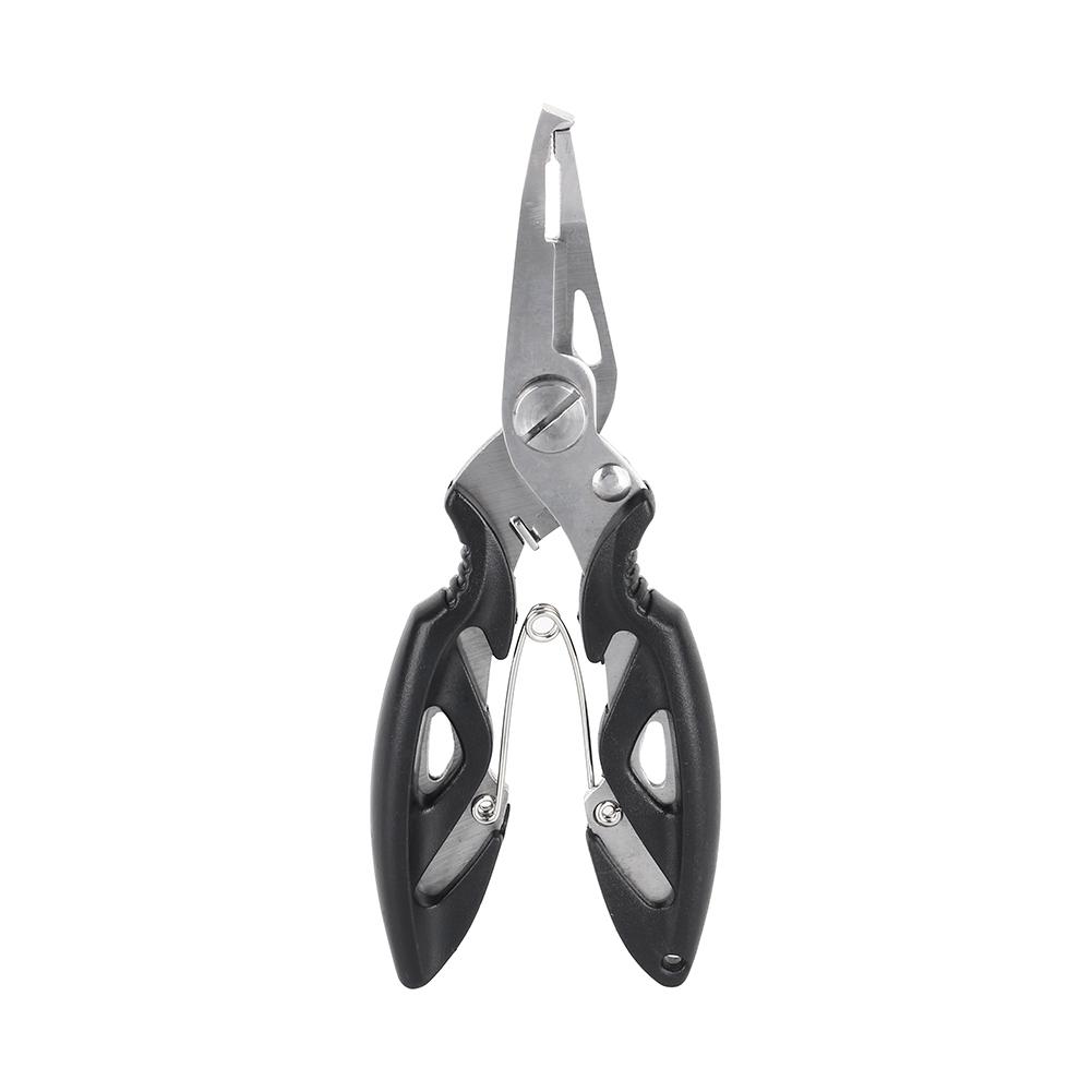 Fishing Pliers Split Ring Scissors Wire Line Cutter Hook Removers Tackle   Bag Black