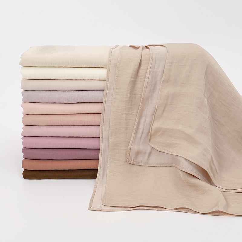 Premium Velvet Silk Hijab Scarf For Women Muslim Scarves Plain Shawls Solid Headscarf Wraps Islam Turban Headband Femme Ramadan