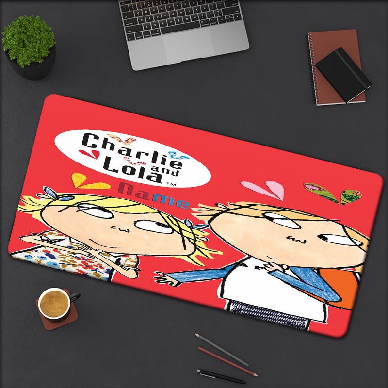 Custom Name Charlie Lola Theme Mouse Pad Non Slip Rubber Base Multifunctional Office Home Decor Perfect For Workspace Personalization