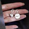 Love Letter Round Brand Earrings Long Asymmetrical Female Personality Temperament Heart-Shaped Retro Design Thai Silver Earrings