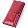 Lacquered Women's Wallet with Reptile Texture Made of Genuine Leather ST Leather 22717 Red