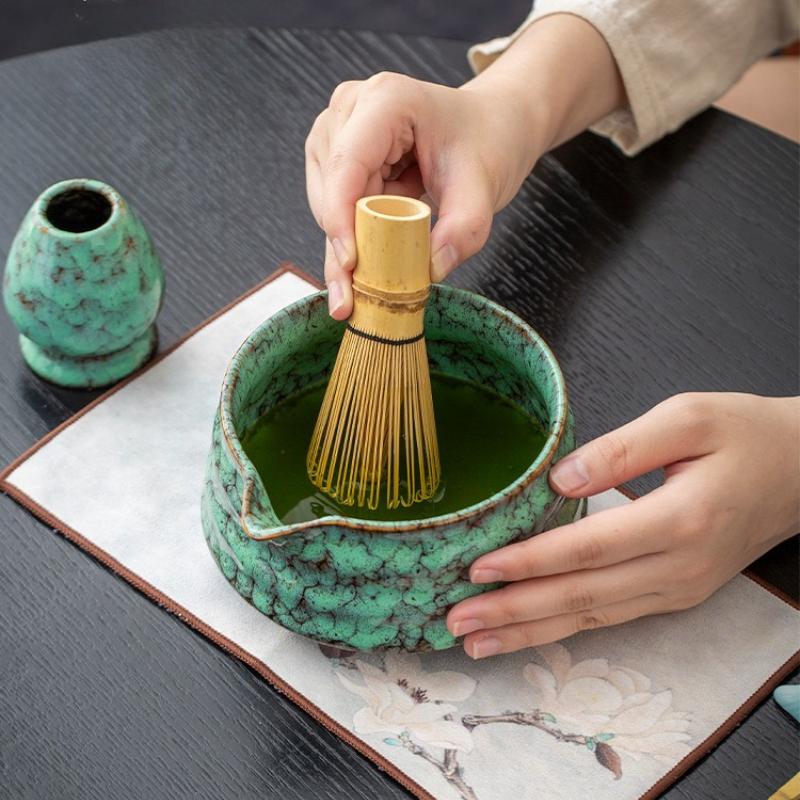 Набор из 7 предметов: керамический венчик для чая, блендер, кисточка для матча, градиентная чаша для матча, чайный набор, подставка, чайные чаши, чайные чашки, подарки