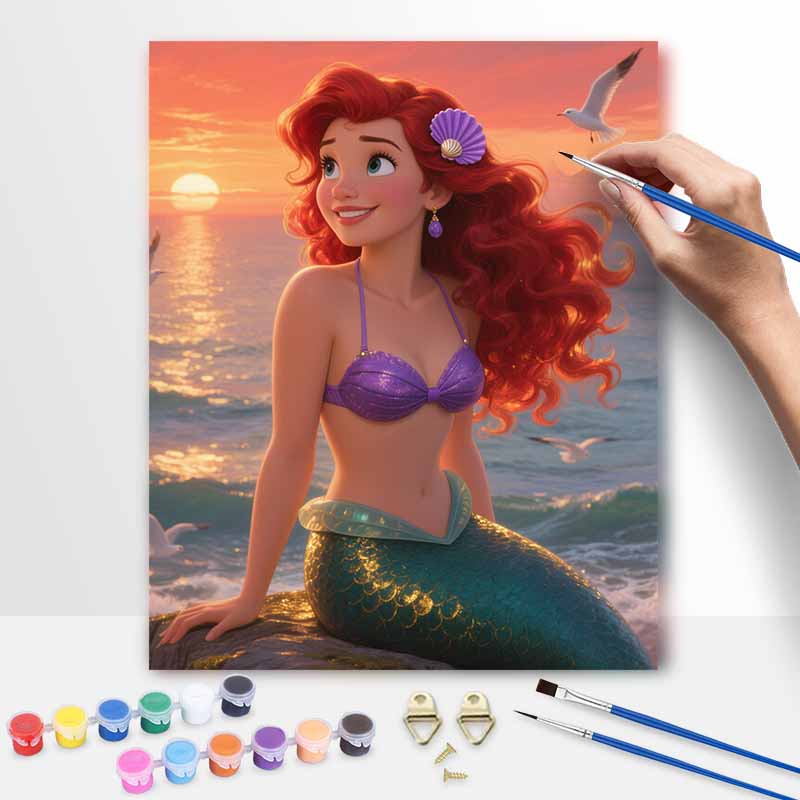 Disney Русалочка Ариэль Картина по номерам Набор для рисования Арт-набор Декор для дома Подарок