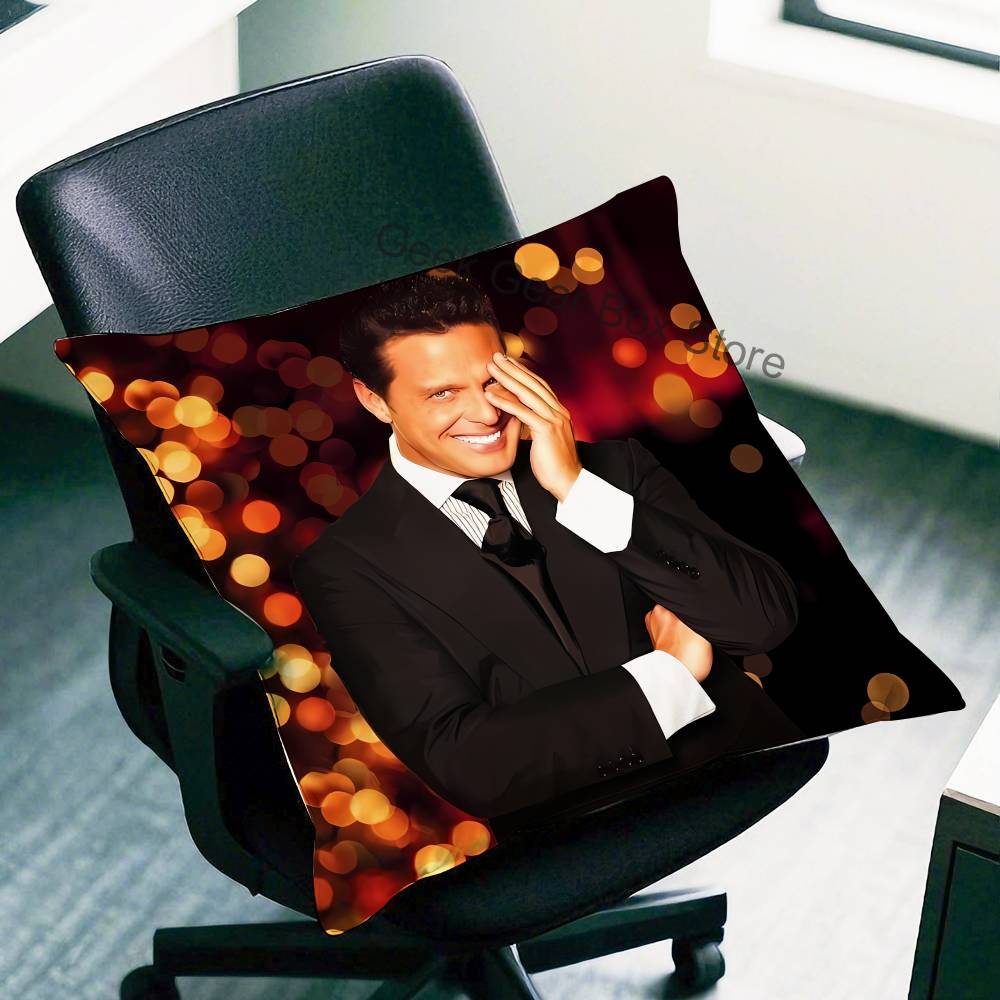 L-Luis Miguel Singer Pillow Case Plush Pillow Cases Home Decoration Pillow Cover For Sofa Bed Chair Living Room