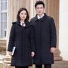 Унисекс Черный Зимний Профессиональный Хлопковый Пальто Средней Длины