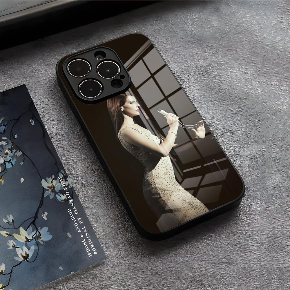 Чехол для телефона Lanas-w-Del-R-Rey Для IPhone 17 Air 16 E Pro Max 15 14 13 Mini 12 Pro 11 Max Plus Черная Стеклянная Крышка