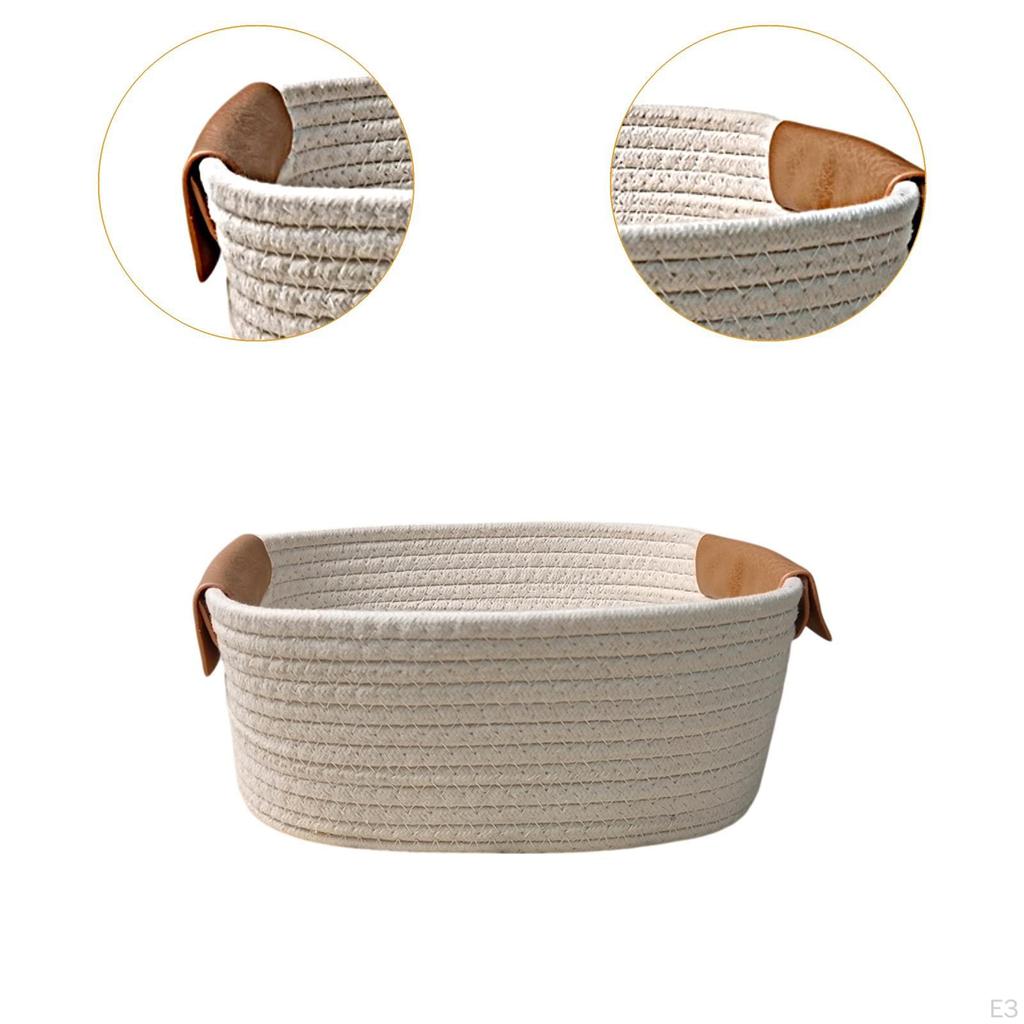 Хлопчатобумажная плетеная корзина для хранения фруктов, декоративная деревенская корзина для пикника, для хлеба