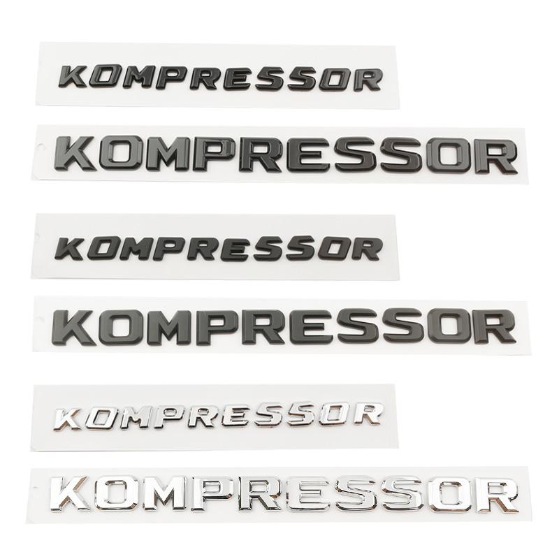 Car 3D ABS KOMPRESSOR Logo Badge Emblem Decals Sticker For Mercedes Benz C180 C200 C230 CLK200 SLK200 SLK230 CLS350 E300 SL350