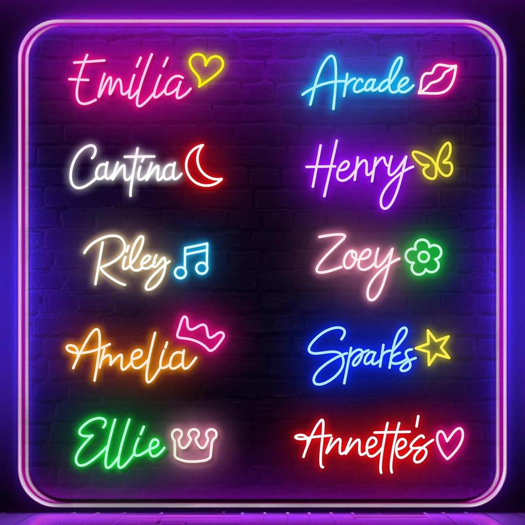 Неоновая вывеска на заказ, настраиваемая для декора стен, неоновая вывеска с именем, персонализированная для подарков на день рождения, свадьбу, светодиодная вывеска для спальни, вечеринки, дома, бизнеса,