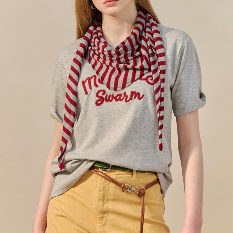 Maxza STripe Scarf SeT T shirT zf05qT002na