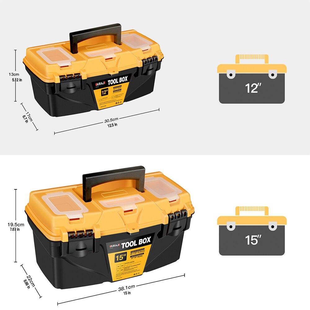 15/12 Inch Hardware Tools Box, Plastic Thick Combination Suitcase Electrician Carpenter Electric Drill Storage Box