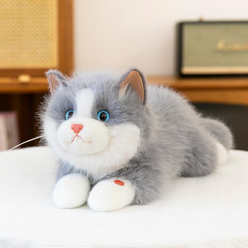 Милая плюшевая игрушка кошка рэгдолл, детская успокаивающая, кукла кошка, милый питомец, украшение для дома, подарок на день рождения