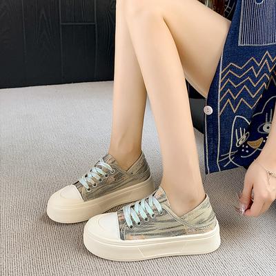 CRLAYDK Классические парусиновые туфли для женщин Низкий верх Повседневные кроссовки на шнуровке Женские кроссовки на платформе Скейтборд Спорт Ходьба Теннис