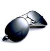 Sunglasses Polarized Teardrop Sunglasses Classic Design 3D 3D Frame UV Protection [FREESE] Men's (Black Lens/Black Frame)
