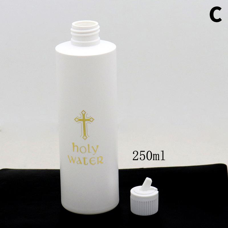 250/60/100Ml Refillable Holy Water Bottle Gold Cross Plastic Container With Screw Lid Christian Easter Party Church Supplies