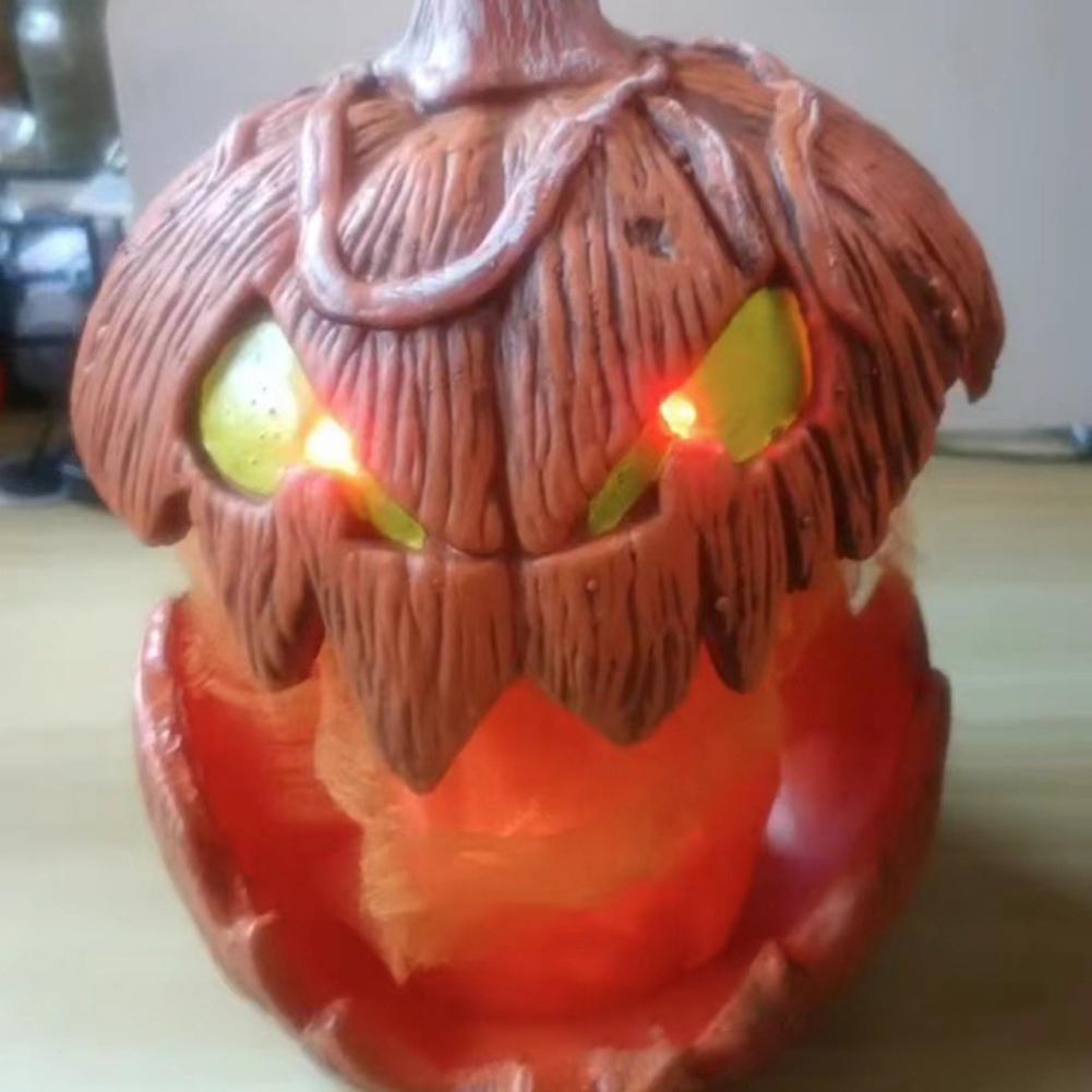 Unique LED Devil Pumpkin Lantern Halloween Sound Pumpkin Lighting Vintage Pumpkin Halloween Lights Halloween Evil Pumpkin Lamp