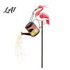 Eco Friendly Solar Powered Decor Flamingo Watering Can Light LED Garden Waterproof Weatherproof Metal Animal Statue Pathway Light with Stake