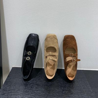 Версия из овчины~ Простые кожаные плетеные ажурные летние туфли-лодочки для работы на низком каблуке, женские сандалии для работы