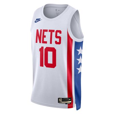 X NBA Collaboration Brooklyn Nets Dri-Fit Ben Simmons Crew Neck Легкая влагоотводящая баскетбольная рубашка Мужские топы Белого цвета DO9444-103
