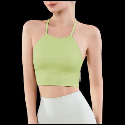 Спортивный бюстгальтер OEING с halter-горловиной и плиссировкой