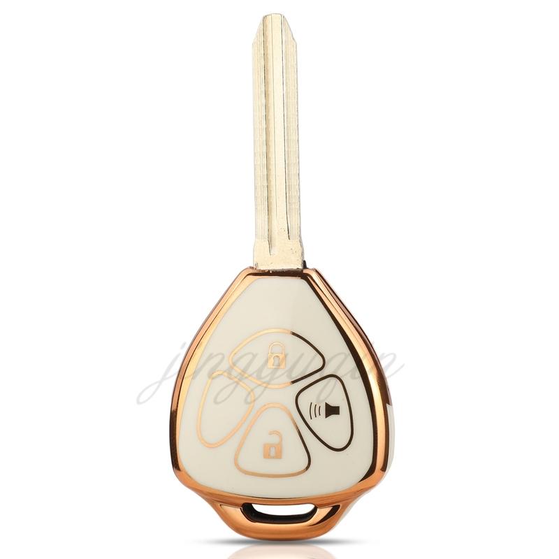 Jingyuqin 3B TPU Remote Car Key Cover Case For Toyota Camry Corolla Crown Prado Yaris Tarago RAV4 REIZ Avalon Venza 2007-2012