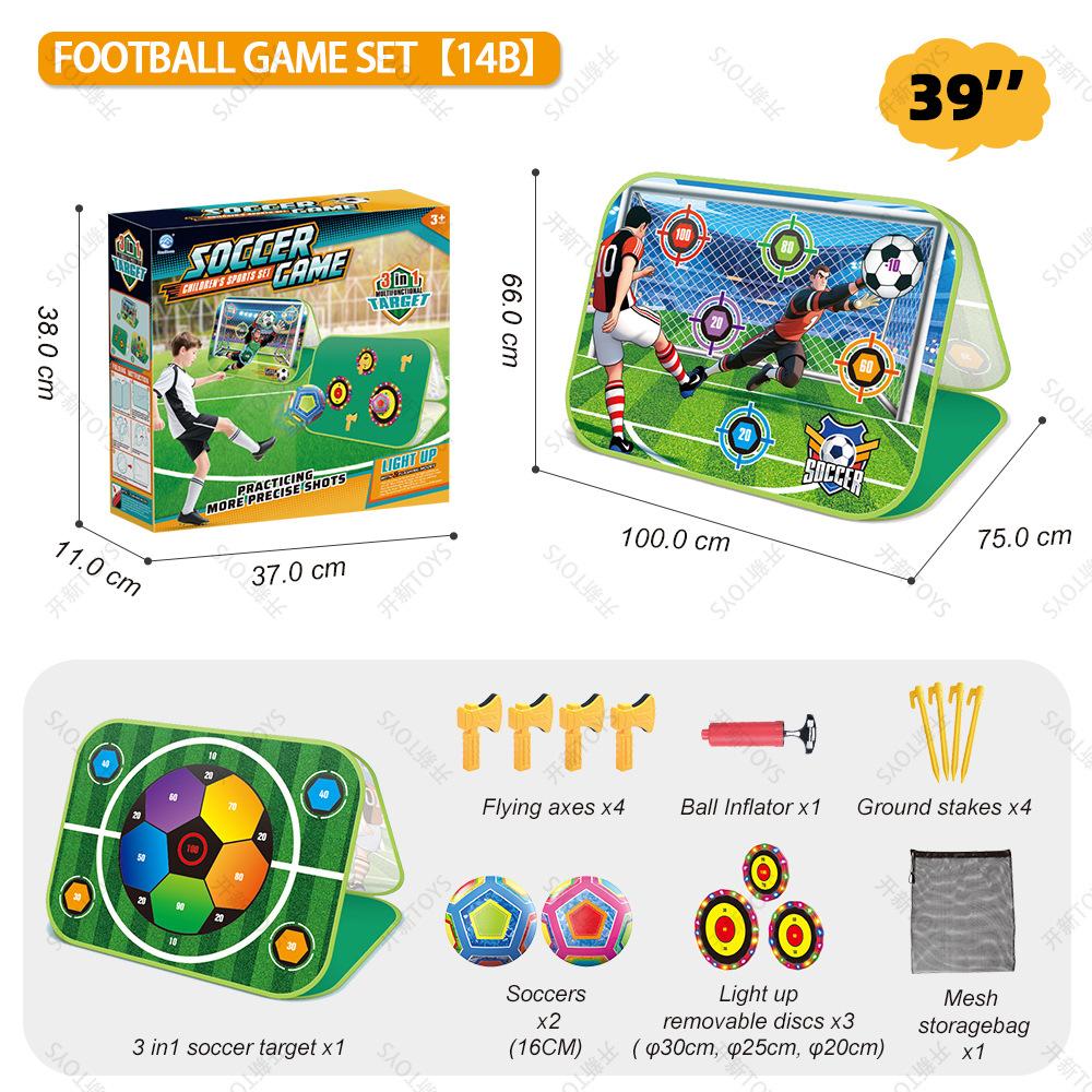 3-in-1 Foldable Soccer Target Toy Glow Sensing Throwing Target Set Parent-Child Interactive Game Gift