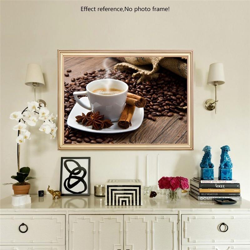 Полная площадь Алмазная картина Кофе DIY Алмазная мозаика Алмазная вышивка Горный хрусталь Стена Искусство Подарок